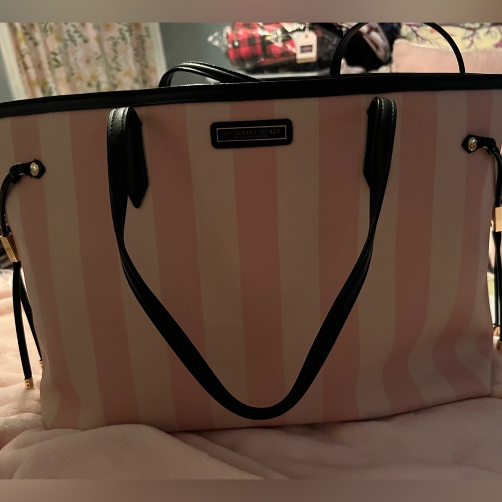 Victoria’s Secret Pink and White Stripe Tote